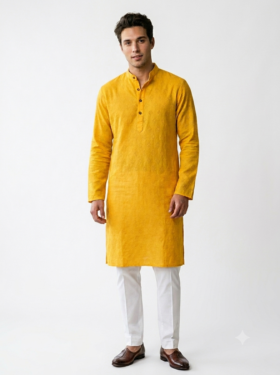 Traditional Haldi Special Kurta for Men